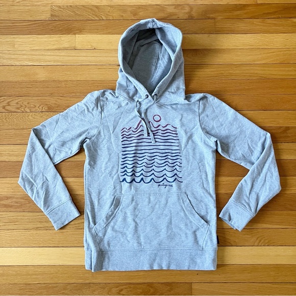 Patagonia Grey Wavy Maybe Ahnya Hoody Hoodie Fleece Lightweight Sweatshirt Small - Picture 2 of 10